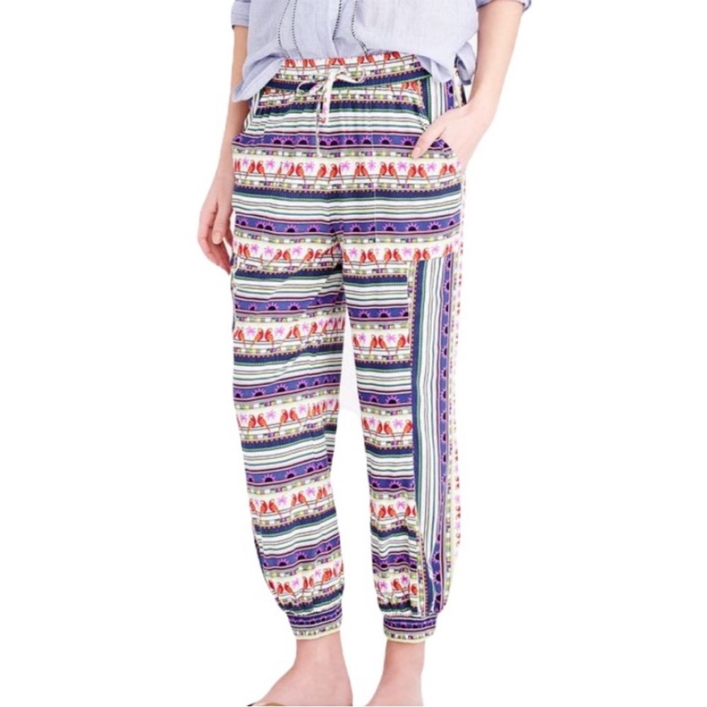 EUC Mara Hoffman Parrot Print Crop Pants Small - Picture 1 of 10